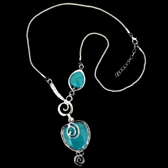 NEW Western Turquoise Silver Pendant Necklace - Picture 5 of 5